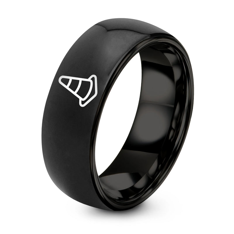 Traffic Cone – Tungsten Wedding Band, 8 mm, Black Comfort-Fit Unisex