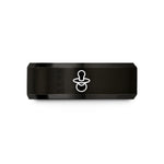 matching couple rings – black tungsten baby pacifier wedding band