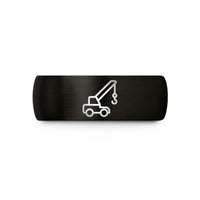 his and hers jewelry – black tungsten mobile crane wedding band
