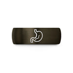 couples rings with engraving – gunmetal & black tungsten stomach wedding band