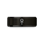 unique wedding rings unisex – black tungsten rosary cross wedding band