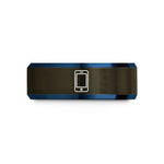 his and hers rings – gunmetal & blue tungsten smartphone wedding band