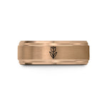 rose gold rings women – rose gold tungsten tulip single stem wedding band