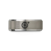 tungsten wedding bands set – black & grey tungsten crankset wedding band