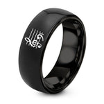 Wedding Ring Sets for Him And Her – black tungsten grand staff clefs ring