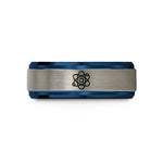 tungsten wedding bands set – blue & gray tungsten orbit diagram wedding band
