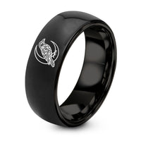 Wedding Ring Sets for Him And Her – black tungsten raven scene ring