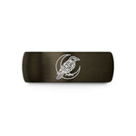 personalized rings for couples – gunmetal & black tungsten raven scene wedding band