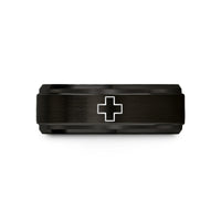 tungsten wedding bands set – black tungsten medic cross wedding band