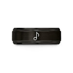 his and hers rings – black tungsten staccato dot wedding band