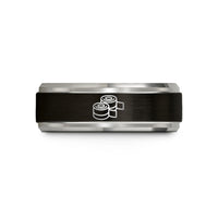 couples rings for sale – black & blue & gray tungsten wrist wraps wedding band