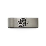 his her ring set – gray tungsten wrist wraps wedding band