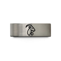 matching bands for partners – silver tungsten capricorn wedding band