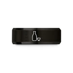 wedding bands for partners – black tungsten sake bottle cup wedding band