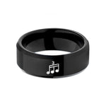 tungsten rings for couples – black tungsten triplet notes wedding band