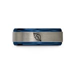 matching rings for couples – blue & grey tungsten whelk shell wedding band