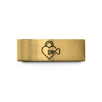 his and hers matching bands – gold tungsten lock & key pair heart lock wedding band
