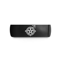 matching rings for her – black tungsten pentacle mars wedding band