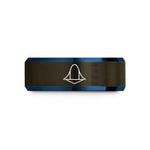 matching rings for partners – gunmetal & blue tungsten probability density cloud wedding band