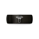 his and hers rings – black tungsten chanterelle mushroom wedding band