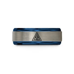 tungsten rings for him – blue & gray tungsten trine wedding band