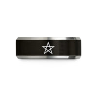 best rings for her – black & gray tungsten 5 pointed star wedding band