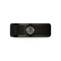 tungsten bands for him – black tungsten lake mountains reflection wedding band