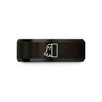 tungsten bands for couples – black tungsten peeking ghost wedding band