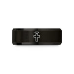 tungsten band for couples – black tungsten cross halo wedding band