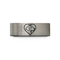 stylish promise ring pairs – gold & grey tungsten golden retriever heart wedding band