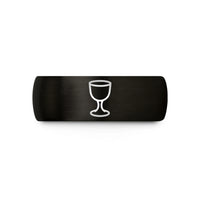 unisex tungsten bands set – black & gold tungsten kiddush cup wedding band