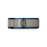 tungsten carbide wedding ring – blue & gray tungsten cardioid equation wedding band