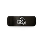 custom engraved rings him – black & gold tungsten birds branch wedding band