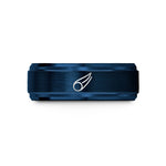 men's tungsten wedding band – blue tungsten comet wedding band