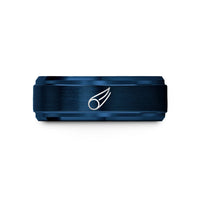 men's tungsten wedding band – blue tungsten comet wedding band