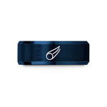 tungsten carbide men's rings – blue tungsten comet wedding band