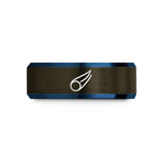 men's tungsten wedding band – gunmetal & blue tungsten comet wedding band