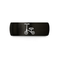 tungsten comfort fit rings – black & gold tungsten knee scooter wedding band