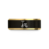 couples matching tungsten rings – black & gold tungsten knee scooter wedding band