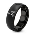 Knee Scooter – Tungsten Wedding Band, 8 mm, Black Comfort-Fit Unisex