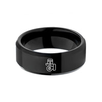 black tungsten men's ring – black tungsten single cylinder engine wedding band