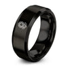 Sunflower – Tungsten Wedding Band, 8 mm, Black Comfort-Fit Unisex