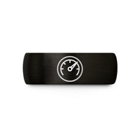 women's tungsten wedding band – black tungsten tachometer wedding band