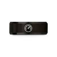 engraved wedding ring her – black tungsten tachometer wedding band