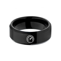 unique women's wedding rings – black tungsten tachometer wedding band
