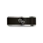 stylish rings for couples – black & grey tungsten goose tracks pair wedding band