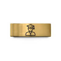 engraved his and hers rings – gold tungsten graduate wedding band