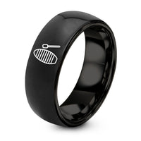 Wedding Rings Him And Her – black tungsten guiro scraper ring