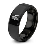 men and women rings – black tungsten guiro scraper ring