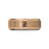 unisex wedding band set – rose gold tungsten lucky coin wedding band